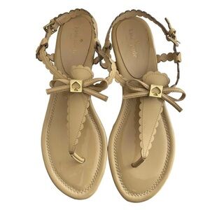 Kate Spade Patent Leather Scallop Nude Sandal